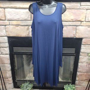 Unbranded dark navy blue long sleeved cold shoulder dress Size XL